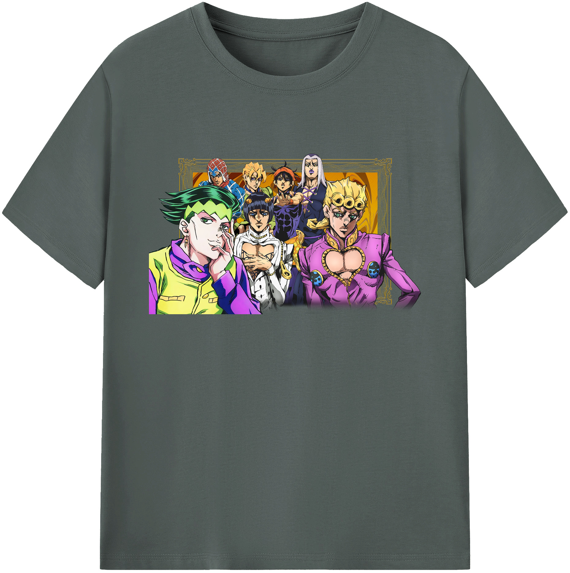 （画像用） ジョジョの奇妙な冒険 ジョルノ?ジョバァーナ JoJo's Bizarre Adventure Giorno Giovanna 綿100％ メンズ半袖Tシャツ｜肌触りやわらか＆通気性